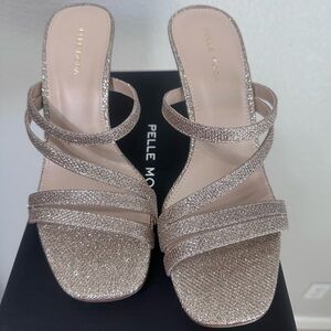 Pelle Moda Glittering Gold Strappy Heels